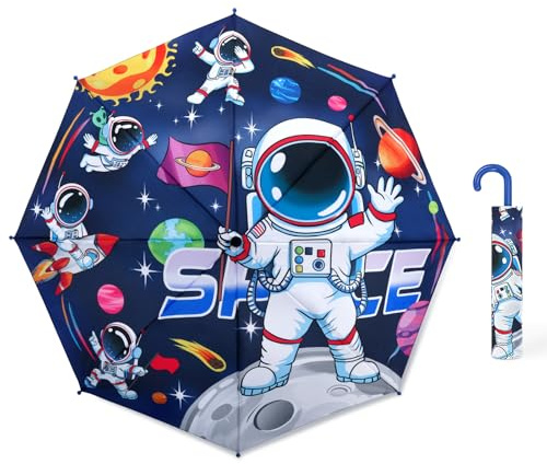 Ombrello da viaggio per bambini Ombrelli da viaggio per bambini con baldacchino rinforzato con chiusura senza pizzico e design colorato Ombrelli leggeri per ragazze e ragazzi Dimensioni adatte 81,3 x
