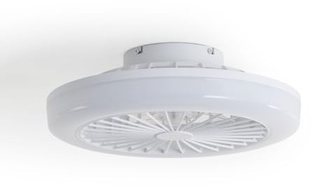 LEDKIA LIGHTING Ventilador de Techo Angin Tipo Plafón Blanco con Luz LED CCT 1920 lm, Motor DC 15W Silencioso y Eficiente, Aspas Ocultas, 6 Velocidades, Mando a Distancia, ideal para estancia mediana