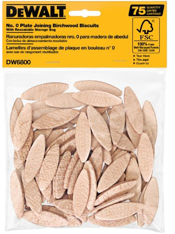 DEWALT Joiner Biscuits, No.0 Size, 75-Piece (DW6800)