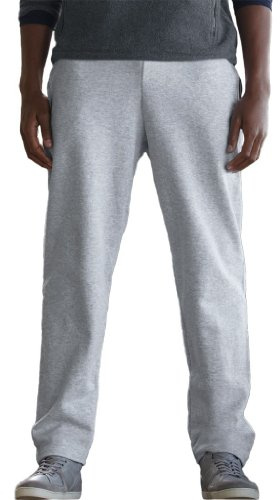 Fruit of the Loom, pantaloni da jogging senza polsini alla caviglia grigio M