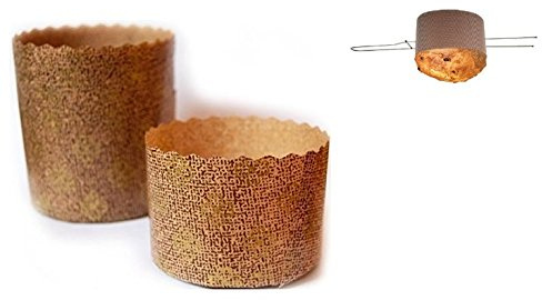 Set Spillone In Acciaio con 10 Stampi per PANETTONE 750 gr Alto in Carta Forno per Panettoni, Panettone Gastronomico, Dolci Natalizi, Pan brioche,Canasta,Pan dolce ecc. - 10 pezzi da 750 gr