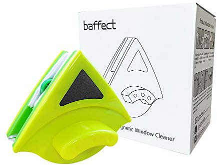 Baffect Home Double Side Magnetic Window Cleaner Ultra-Strong Both Side Glass Surface Cleaning Brush Wiper Tools with ergonomic handle design for High-rise and Car Glazed Windows Thickness (8-15mm)