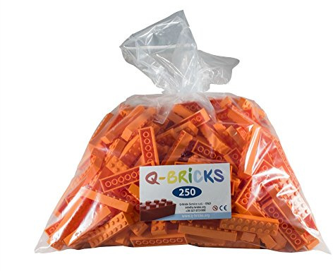 Q-Bricks Beutel 250Stck. Bausteine 2x8 Hellorange 150