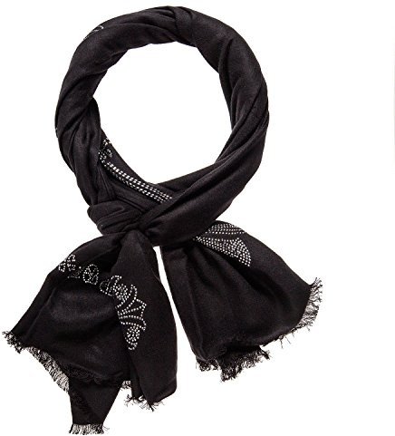 VIKINGS Unisex Schal Tuch Strass Floral, Schal Strass:Schwarz