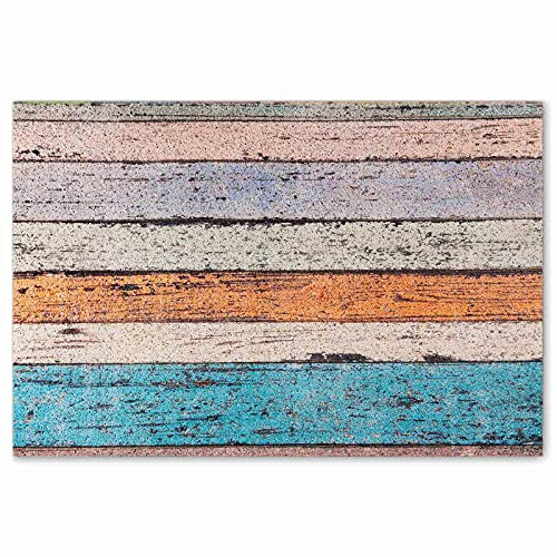 Darkyazi Bunte Fußmatten für Eingangstür, lustig, für den Außenbereich, Innenbereich, Badezimmer, Küche, Schlafzimmer, Eingangsbereich, 60 x 89,9 cm, rutschfestes PVC (Farbiger Boden)