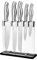 nuovva Kitchen Knife Set - Sharp Stainless Steel Kitchen Knives - 5 Pieces Durable Blades with Clear Acrylic Block - Knife Block Set