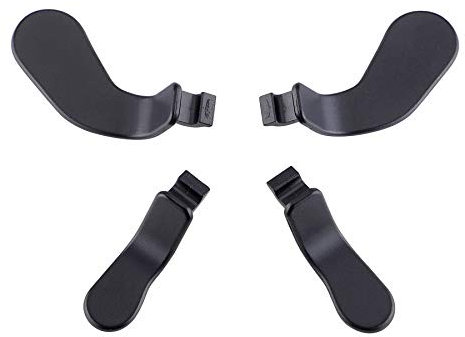 eXtremeRate 4 pcs Metal Black Stainless Steel Paddles, Replacement Parts Video Games Accessories Kits Interchangeable Hair Trigger Locks for Xbox One Elite Xbox Elite Seies 2 & Elite 2 Core Controller