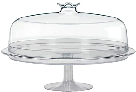 SWEET HOME Alzata per Torta in policarbonato Trasparente con Cupola cod.AL00125LU cm 25h diam.34 by Varotto & Co.