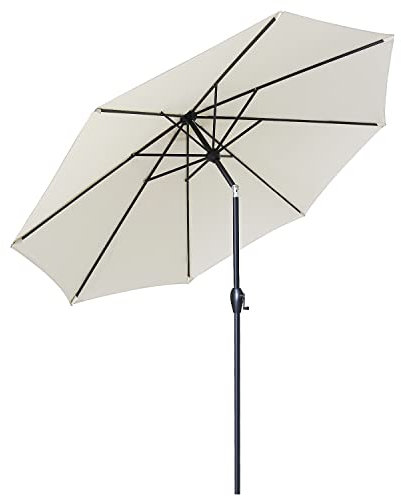 Sekey® 300 cm Sonnenschirm Marktschirm Gartenschirm Terrassenschirm Rund UV50+ Creme