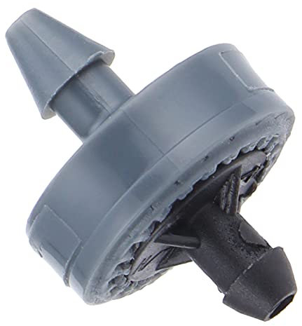 Buachois 100 Stück Bewässerung Tropfer Sprinkler, 4l/h Druckkompensierender Tropfbewässerung Dripper, Einstellbar Mikro Strömungsstabilisator Bewässerungssprinkler für ID 4mm OD 7mm Schlauch