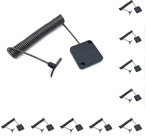 LORADAR 7ft Retractable Cable Lock with Double Sided Adhesive for Gaming Controller, Tablets, Mobile Phones Other Hardware Showroom and Controller, TV, DVD Remote Control Tether… (Black 10PACK)