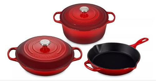 Le Creuset Signature Kochgeschirr-Set, Gusseisen, Kirschrot, 5-teilig