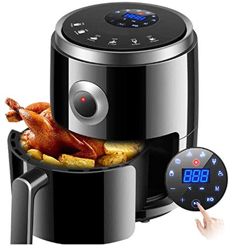 Sartén casera a Vapor sin Aceite, Horno portátil Antiadherente de 1200 W con Recetas para Hornear, freidora con Pantalla táctil LCD temporizada Gratuita de 3,2 litros para Patatas Fritas Interesting