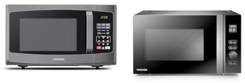 Toshiba 800w 23L Microwave Oven with Digital Display, Auto Defrost & 800w 20L Microwave Oven with 12 Cooking Presets, Upgraded Easy-Clean Enamel Cavity