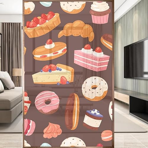 WANMUER Sichtschutzfolie 3D Fensterfolie Glasdekorfolie PVC für Badezimmer Kinderzimmer Küche,Schlafzimmer Wohnzimmer Esszimmer Büro Hotels Klassenzimmer 44.5x300 cm Nachtisch