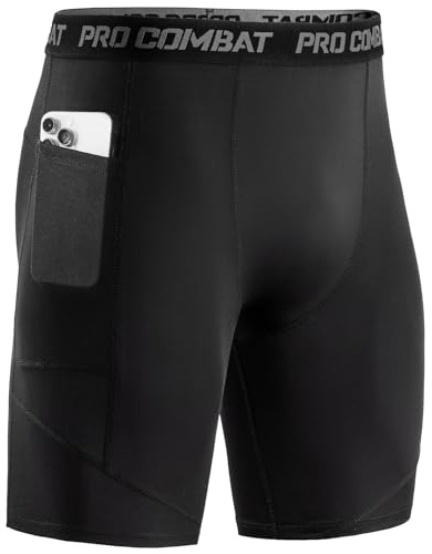 Niksa Compression Shorts Men Gym Running Sports Anti Chafing Underwear Base Layer Shorts Sports Undershorts Quick-Drying Fabric Men’s Workout Shorts, Black, XL