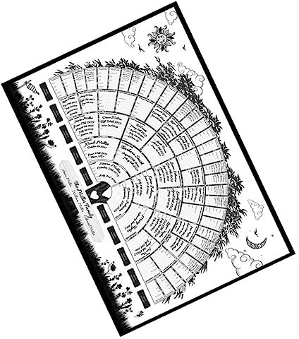 CAXUSD Stück Ausfüllbares Leeres Genealogie-poster Dekorativer Stammbaum-familiengeschichte-poster