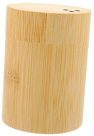 PRETYZOOM Bambus Zahnstocherspender Holz Tisch Zahnstocherhalter mit Deckel für Zuhause Restaurant Wattestäbchenbehälter Kompakt Pflegeleicht