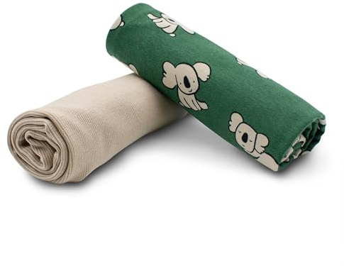 Stoffpaket 0,5m Jersey + 0,5m Bündchenstoff zum Nähen von Kinderkleidung Kinderstoff Jerseystoff (Koala + RIB Sand Set31)