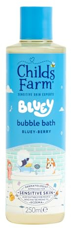 Childs Farm Kids Bluey Bubble Bath, Bluey-Berry | Gently Cleanses & Soothes | Suitable for Dry, Sensitive Skin, 250ml
