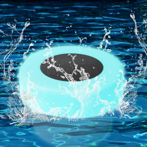 Asfrode Dosierschwimmer Pool mit Solar Bunte Lichter, Chlordosierer LED Solarlicht Pool Dosierer Chlorspender Schwimmer mit Fernbedienung Anti-Sinking Chlor Tabletten Spender für Pool