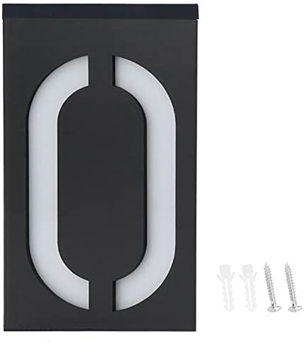 Baxnore N 766 Solar Powered Number Sign Light, Outdoor Water Proof IP55 Address Light, Large Font Design for House Hotel Store Door, ABS Material (Number 0)