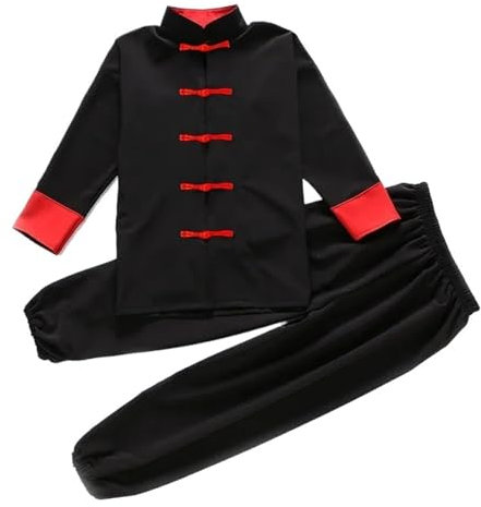 WJIAYAO Kung Fu Uniform Kung Fu Uniform Traditional Clothing for Boys Girls Wushu Costume Top Pants Suit Set Tai Chi Folk Stage Outfit(Style 5,130 120-130cm)