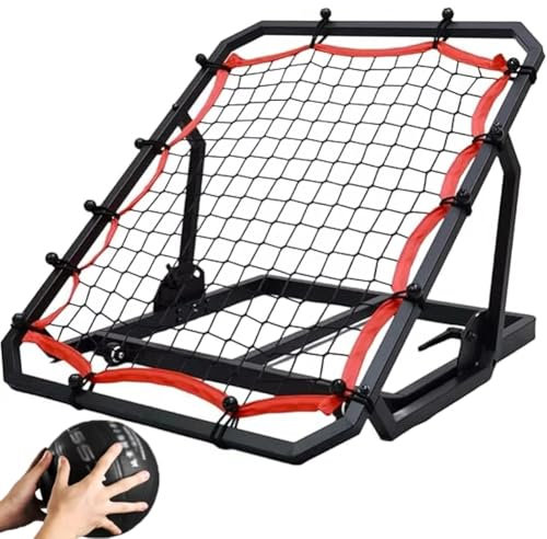 Rebounder Netz mit Rollen für Basketball und Fußball Training, 180° Einstellbare Übungsausrüstung für Passing, Rebound, Schießen und Bounce Ball Bohrer