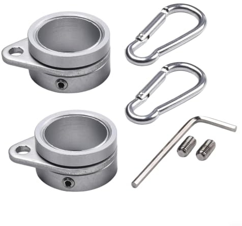 MoSundi 2Pcs Flag Pole Mounting Rings Flag Pole Holder For 0.75 Inch Poles, Aluminum Alloy 360-degree Rotating Anti-wrap Ring(2pcs)
