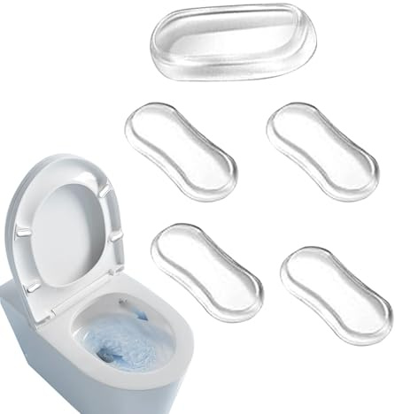 Pare-Chocs De Siège DesToilette en Silicone 5x2x1 Cm | Amortisseur Autocollant Résistant pour Abattant WC Rehausseur Cuvette Facile À Fixer Salle Bain Maison Appartement Coussin Antidérapant