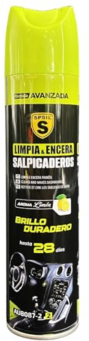 SPSIL Limpia y Encera Salpicaderos para Coche - Limpiador y Abrillantador con Protección UV hasta 28 Días - Efecto Antipolvo para Plásticos, Vinilos y Cuero del Interior Limon 250ML