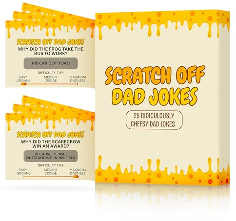 Gifts for Dad - Scratch Off Dad Jokes - Dad, Presents For Dad, Funny Gifts, Dad Birthday Gift, Gifts for Husband, Gifts for Men, Dad Stocking Fillers, Joke Prank Xmas Gifts For Dad/Men