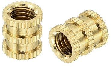 QUARKZMAN 100 Stück Gewindeeinsätze, M5x8x7mm Rändelmuttern Messing Doppelgang-Einpressmuttern 3D-Druck Messingmuttern Für 3D-Druckteile Laptop Automobil Kunststoffgehäuse