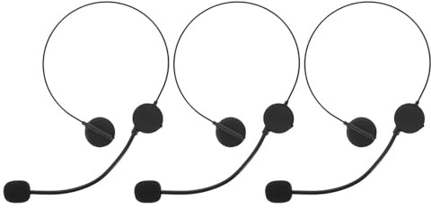Hohopeti Ensemble de 3 Microphones Jouets pour Cosplay Accessoires de Costume de Star en Plastique Léger Couleur Noire pour Fêtes Soirées Déguisées et Jeux de Rôle Casque Micro-Casque