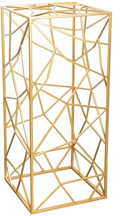 Casablanca 2er Set Deko-Säule Akkurat aus Metall - rechteckig - goldfarben - Höhe 82cm x Breite 36cm - metallische Optik