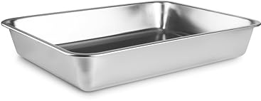 IBILI - Fuente para Horno Rectactangolar Food Buffet, Acero Inoxidable 18/10, 26,80X20,80X4,20 cms