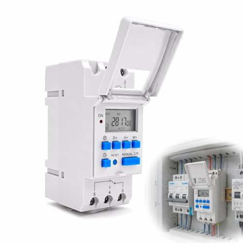 Temporizador Digital 220V 15A Carril DIN Programador Semanal LCD