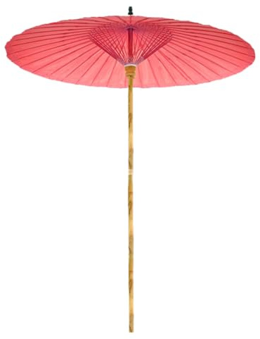 CFLNHMSY 2m Großer Vintage Terrassenschirm Aus Bambus, Wasserdicht UV-beständig, Handgefertigter Traditioneller Outdoor-Parasol, Dekorativer Sonnenschirm Für Garten Und Hof(Red)