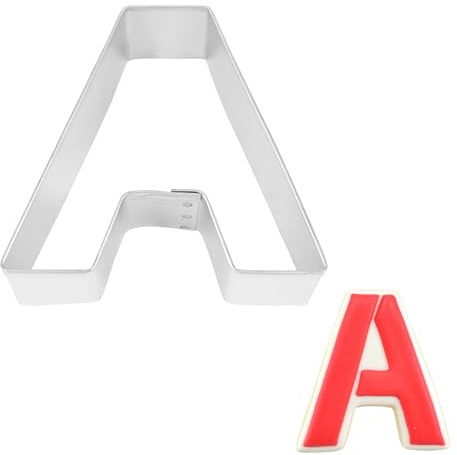 R&M Letter a 3 Cookie Cutter Stainless Steel - Baking Tool for Cookies, Fondant & Crafts