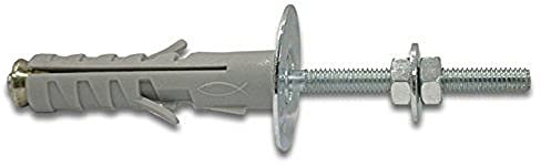 Fischer, Tasselli SB 9/5 con doppia vite (50 Pezzi), Universali per Il Fissaggio di Lampade, Specchi, Mobili su Muro e Cemento