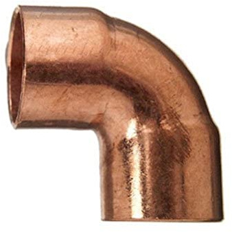 Cornat de soldadura ángulo 90 grados, cobre, 2 manguitos, a 22 mm, 10/1 pieza, t569022