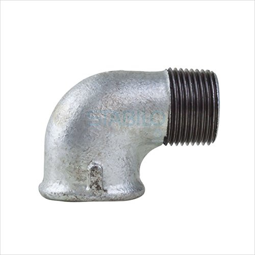 Stabilo-Sanitaer Rohrwinkel 1 1/2 Zoll DN40 IG/AG Winkel Temperguss Fitting Gewindefitting Tempergussfitting Rohrfitting