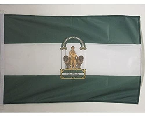 AZ FLAG Bandera Náutica Andalucía 90x60 cm Poliéster Malla Anillas Plástico | Uso exterior y náutico Enseña náutica andaluza resistente a la intemperie con costuras dobles y bordes reforzados