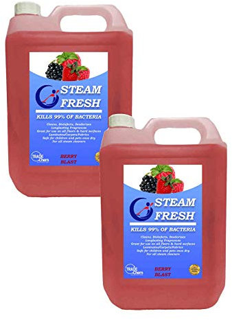 2 x 5L STEAM CLEANING DETERGENT SOLUTION - STEAM CLEANER FLUID FOR ALL MACHINES INC VAX - BERRY FRESH