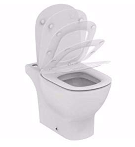 Ideal Standard - Tesi, WC per cassetta Aquablade, Copriwater sottile con chiusura rallentata, T356601, Bianco