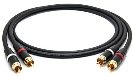 enoaudio Mogami 2534 Quad Stereo Paar (L,R) Audio Kabel | Neutrik Gold Cinch RCA | HiFi, 1,0 m