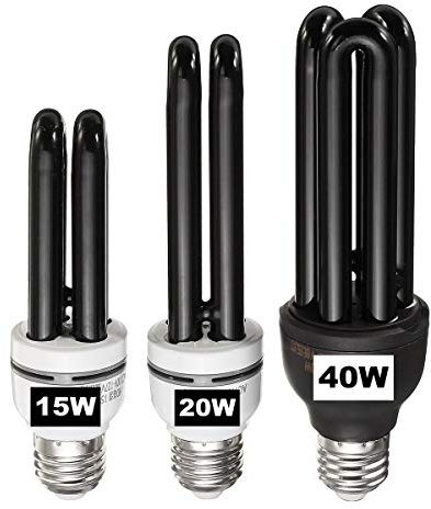MASUNN E27 15/20/40W Schwarze UV-Sterilisatoren Glühbirne Violette keimtötende Lampe Bühnenleistungen Ac110-127V - 15W