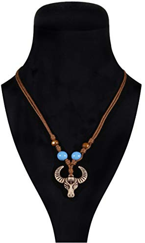 Thetru Indianer-Halskette Kleiner Büffel | Einheitsgröße | Indianer-Schmuck für Karneval und Fasching