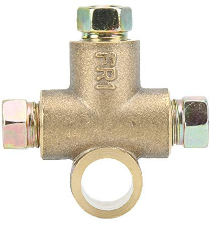 KIMISS Tee del freno a forma di T a 3 vie con 3 dadi maschi Raccordo corto M10 3/16in Tubo 10mm