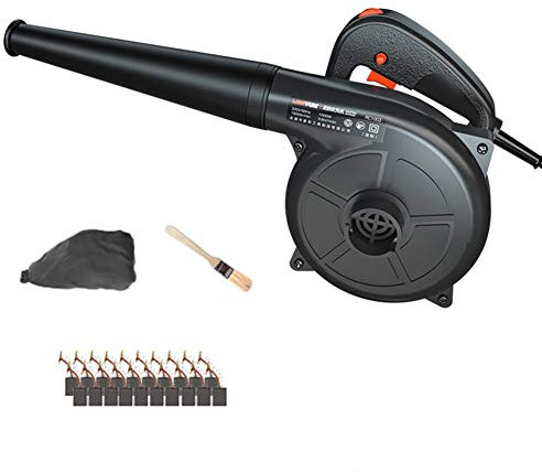 ACXZ Aspirador y soplador de Hojas eléctrico con Cable, Limpiador de jardín de Mano liviano con Bolsa recolectora, 1700 W / 1900 W, Volumen de Aire 5,5 m³ / min, Negro (Longitud del Cable 1,3 m)